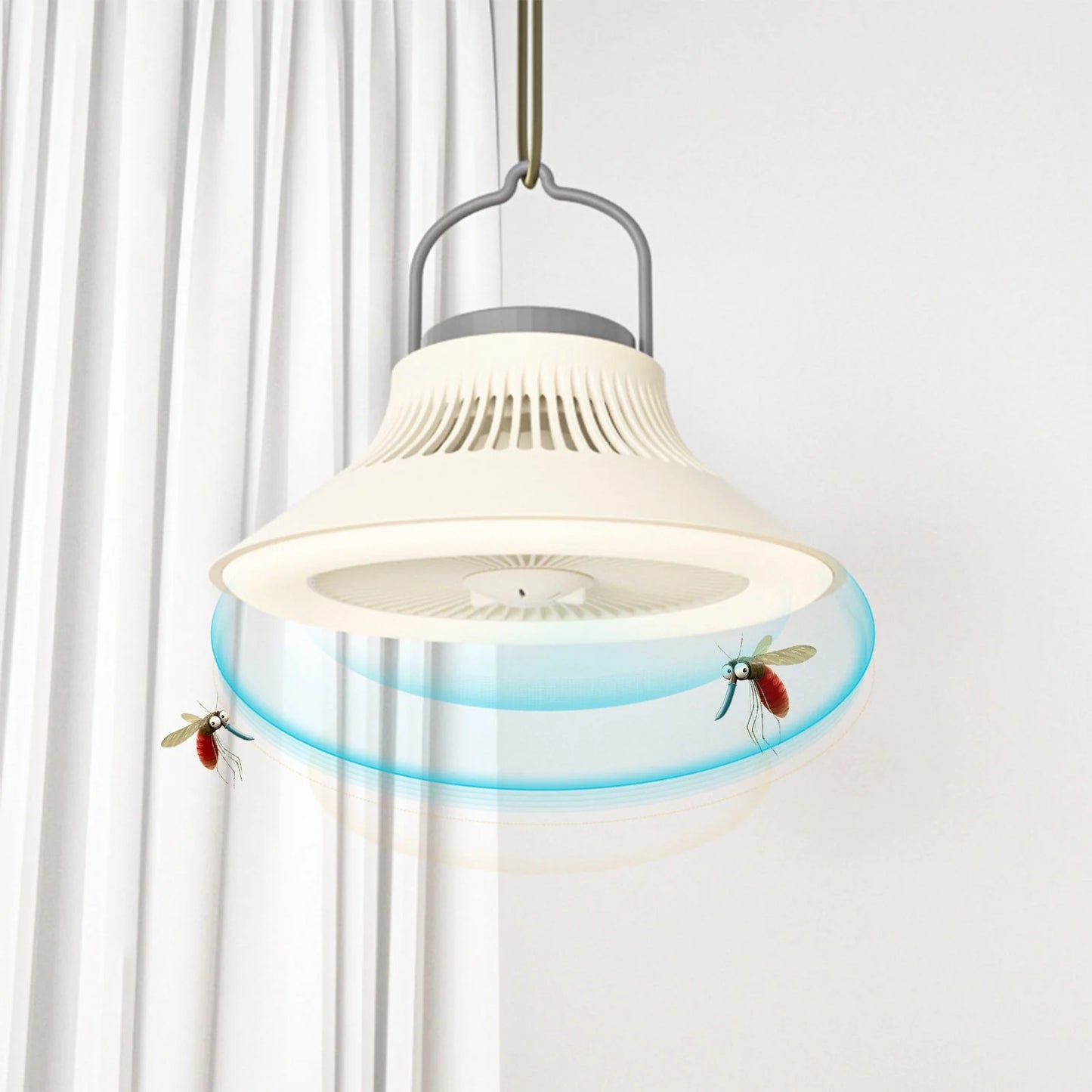 Outdoor Fan Light, Portable Camping Tent Small Ceiling Fan, Chandelier, Usb Multifunctional Fan Light, Aromatherapy Light Fan, White