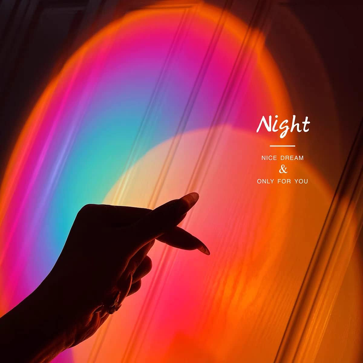 Sunset Lamp, Sunset Projection Light 10W 180 Degree Rotation Sunset Rainbow LED Projector Light Romantic Visual Atmosphere Night Light for Living Room Photography Bedroom Decor - Rainbow