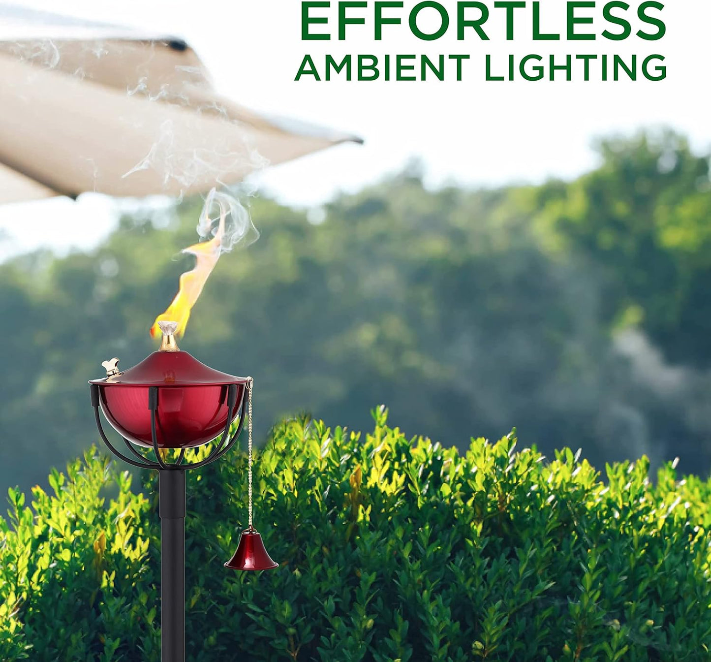 Maui Torch Set of 2, Landscape Torch, Oil Lamp, Tabletop Torch, Outdoor Lighting (Cranberry )