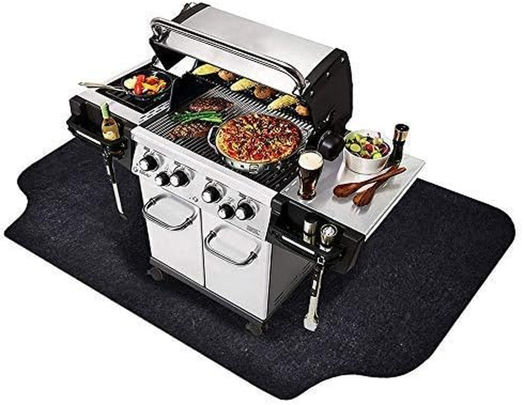Under the Grill Mat for Gas,Electric Grill,Absorbent Grill under Floor Mat,Protect Decks and Patios from Grease Splatter(Bbq Mat 36Inches X 48Inches)
