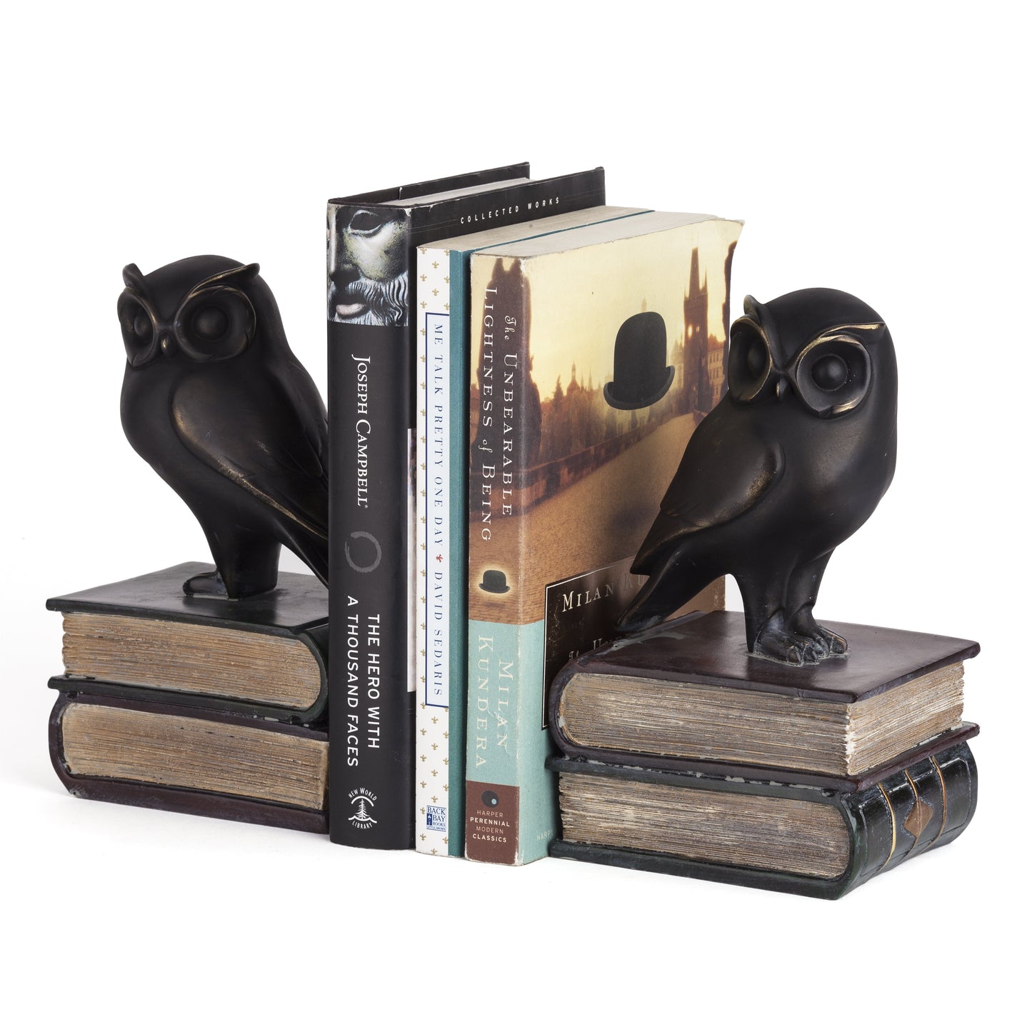 . Owl on Books Bookend Set