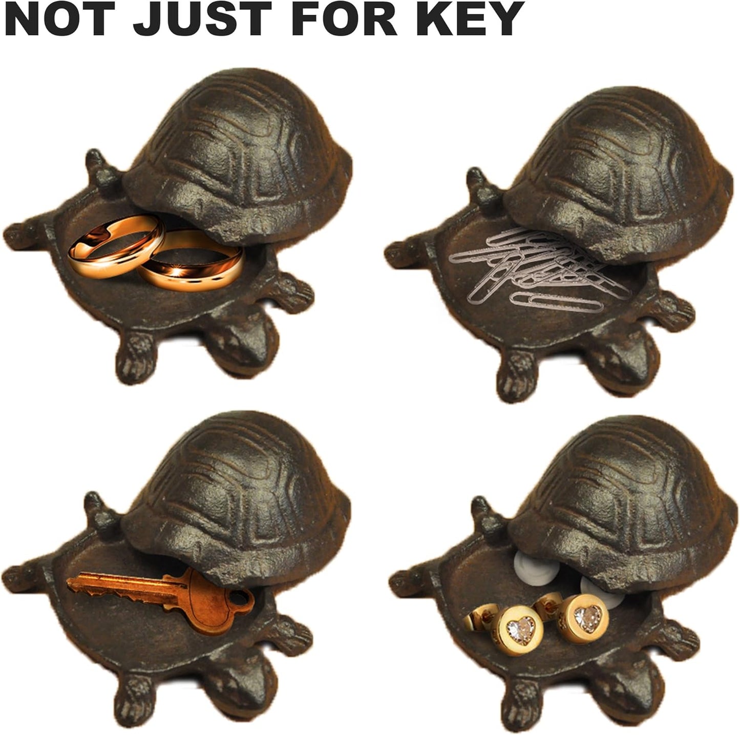 Cast Iron Key Hider- Outdoor | Indoor Decoration- Garden Accessory- for Key | Ear Studs | Ring | Paper Clip- 1 Pcs (Turtle)