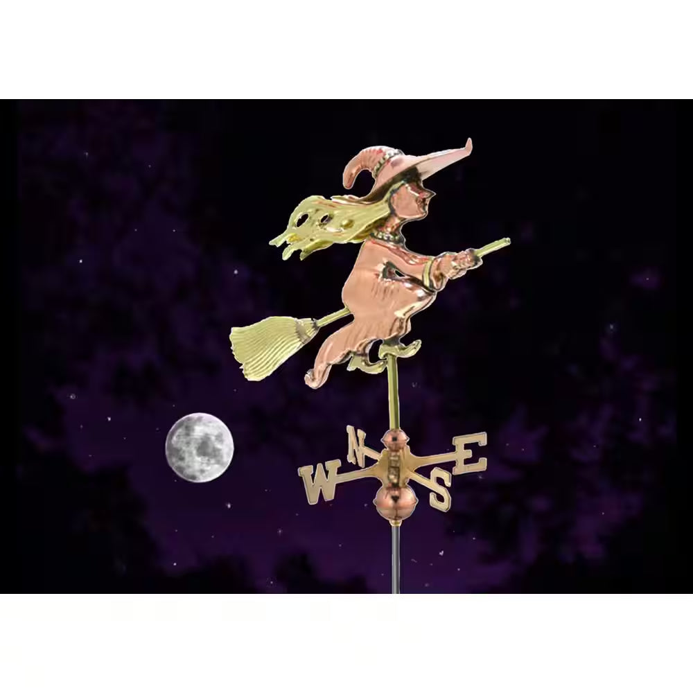 Witch Garden Weathervane - Pure Copper with Garden Pole