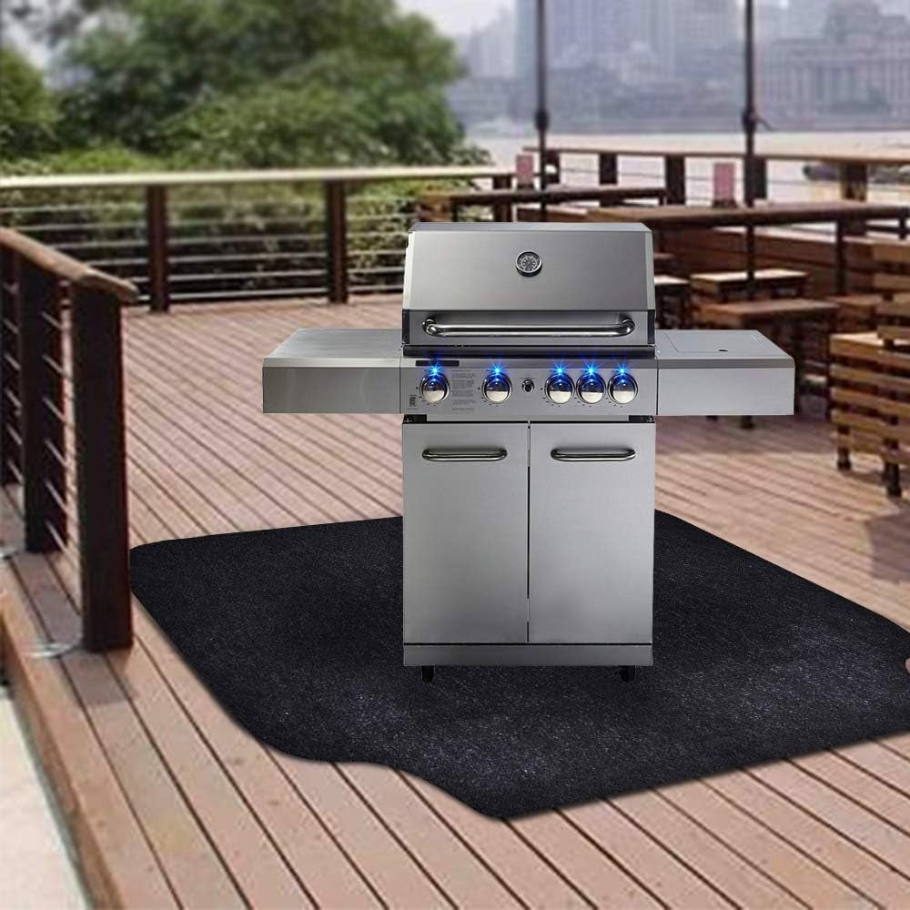 Under the Grill Mat for Gas,Electric Grill,Absorbent Grill under Floor Mat,Protect Decks and Patios from Grease Splatter(Bbq Mat 36Inches X 48Inches)