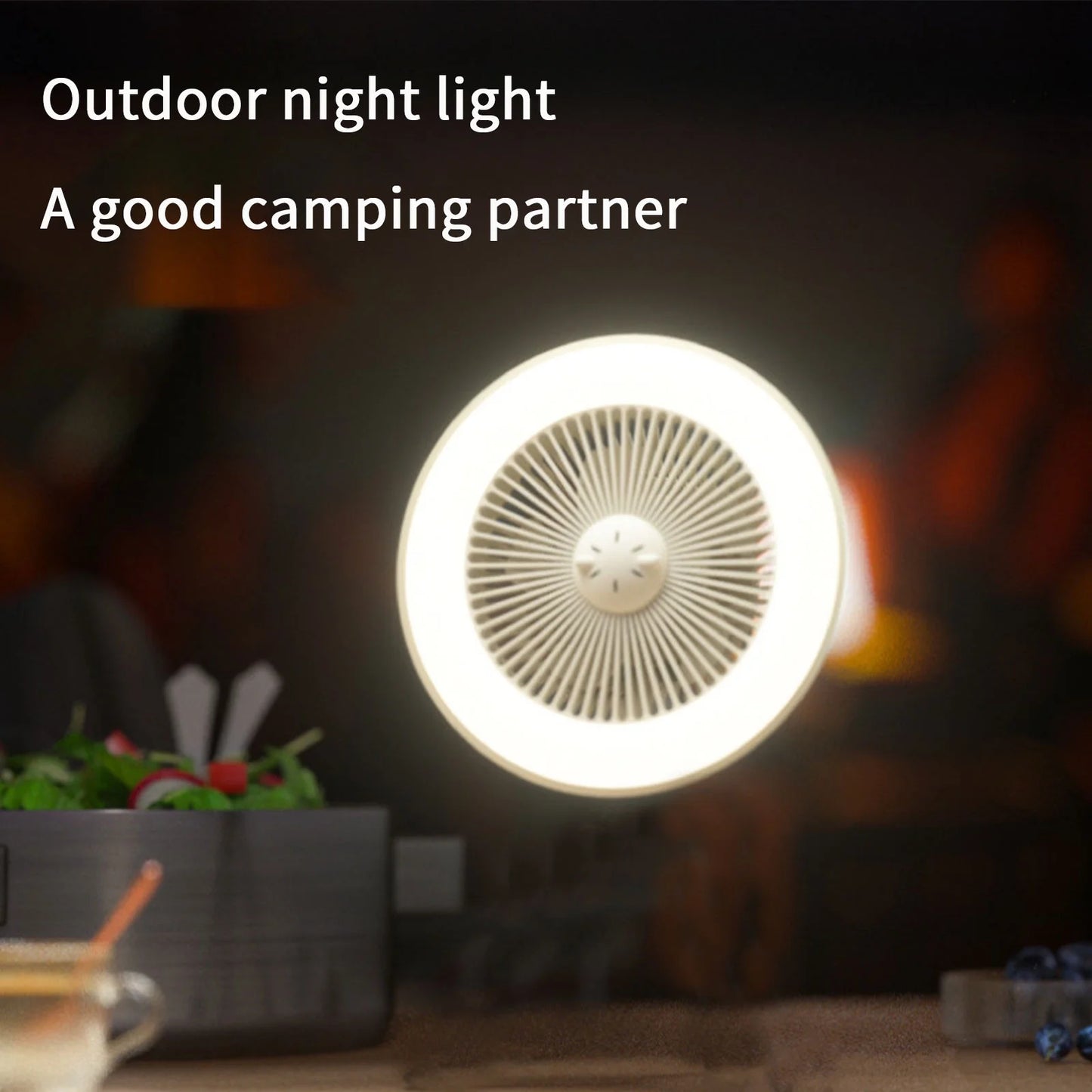 Outdoor Fan Light, Portable Camping Tent Small Ceiling Fan, Chandelier, Usb Multifunctional Fan Light, Aromatherapy Light Fan, White