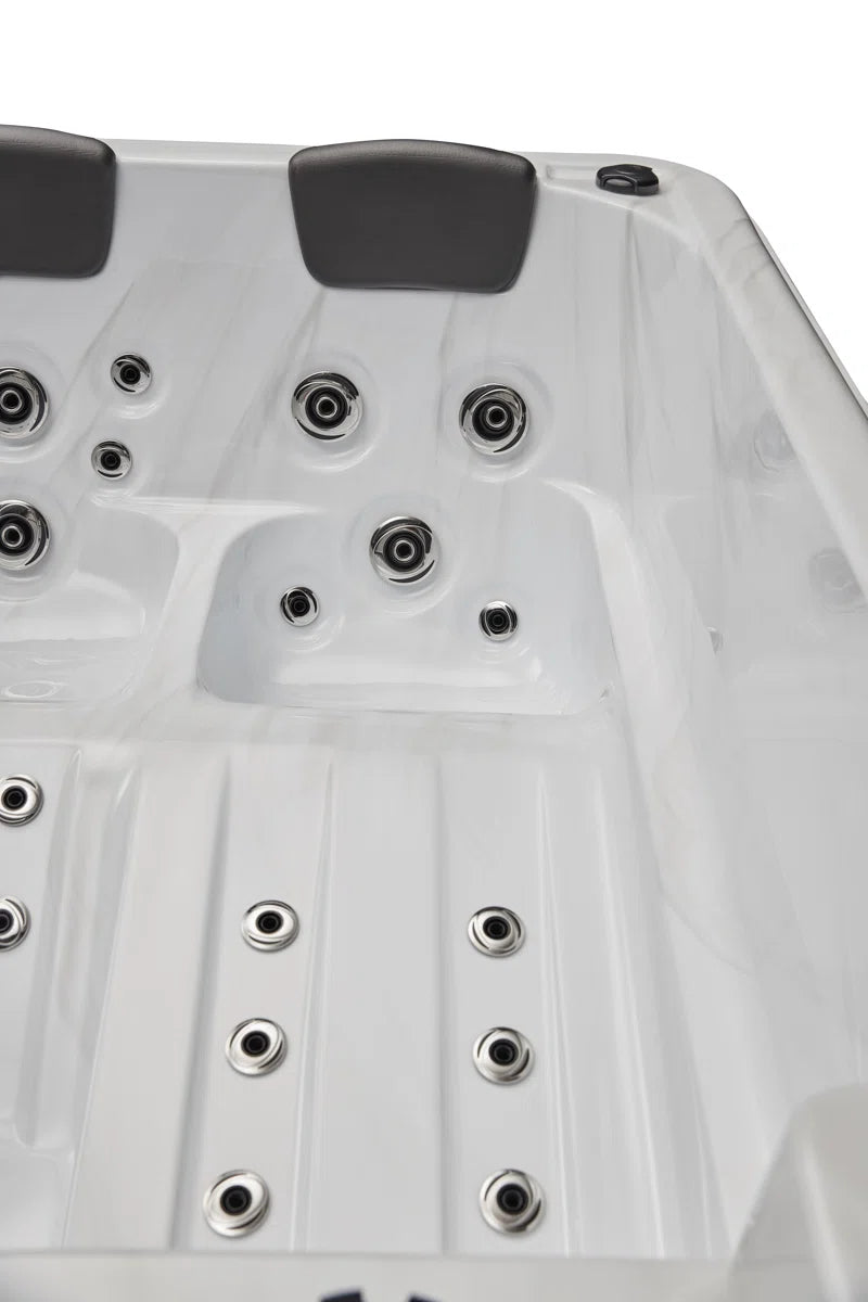 4 - Person 39 - Jet Acrylic Rectangular Standard Hot Tub with Ozonator in Gray