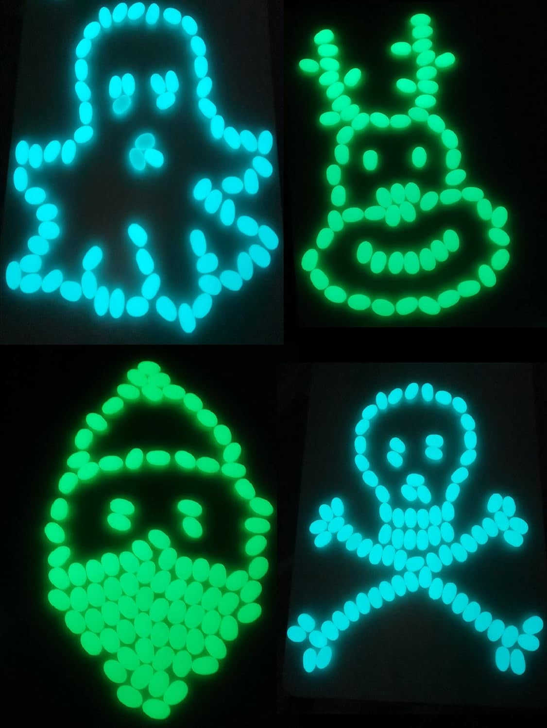 Glow in the Dark Garden Pebbles, Christmas Glow in the Dark Rocks Outdoor,Luminous Pebbles Glow Stones Outdoor for Landscape,Vase Planter, Fish Tanks, DIY Decorative Stones (White Turn Green 200PCS)