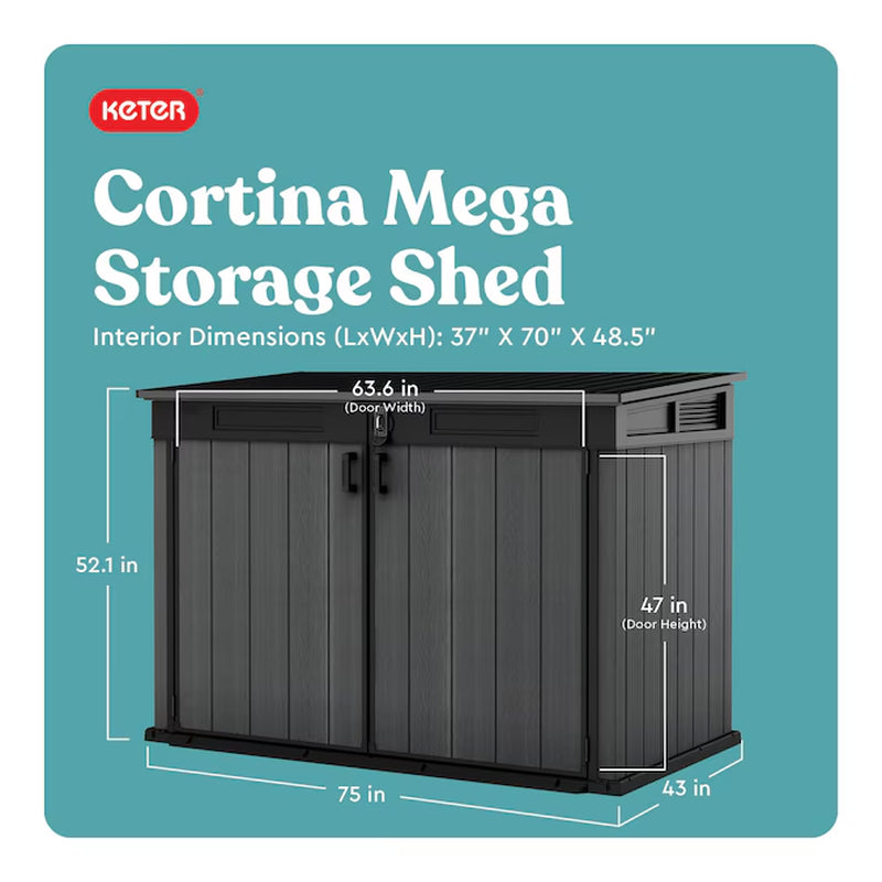 6.25-Ft X 3.5-Ft Cortina Gray Resin Storage Shed (Floor Included)