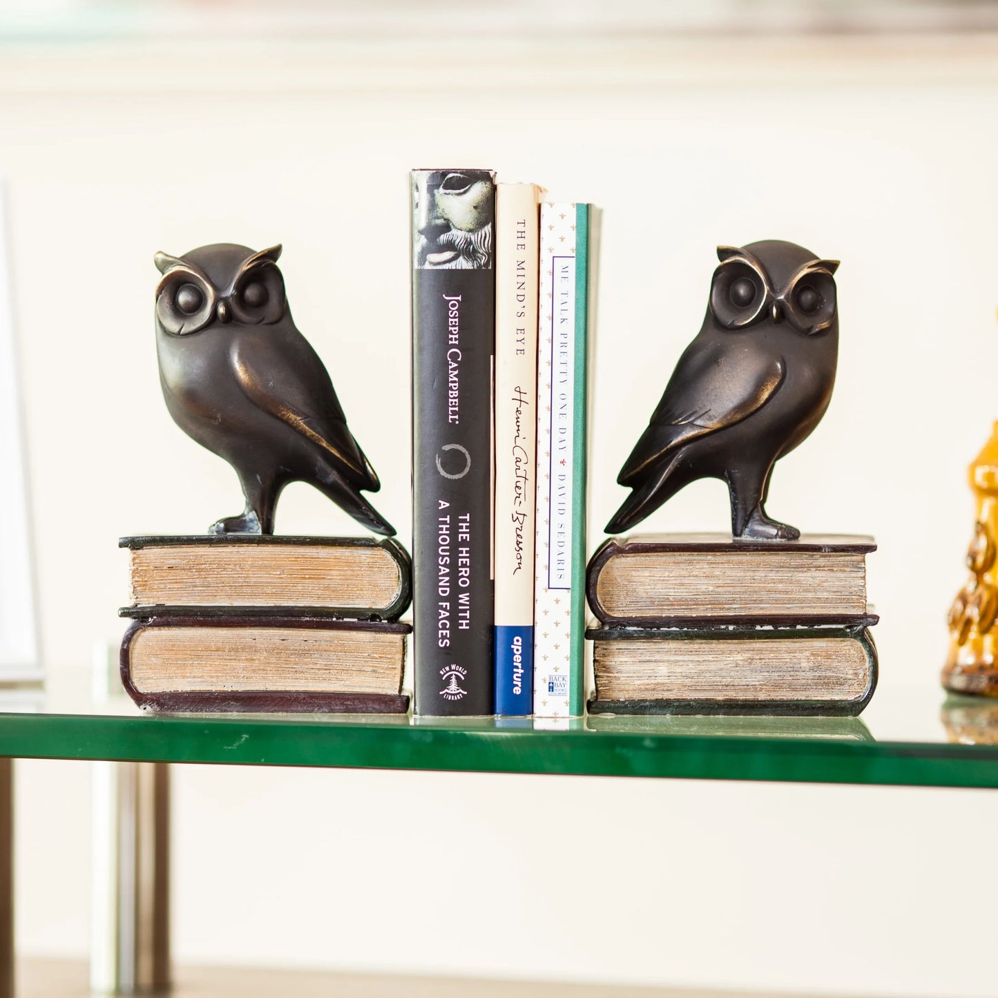 . Owl on Books Bookend Set