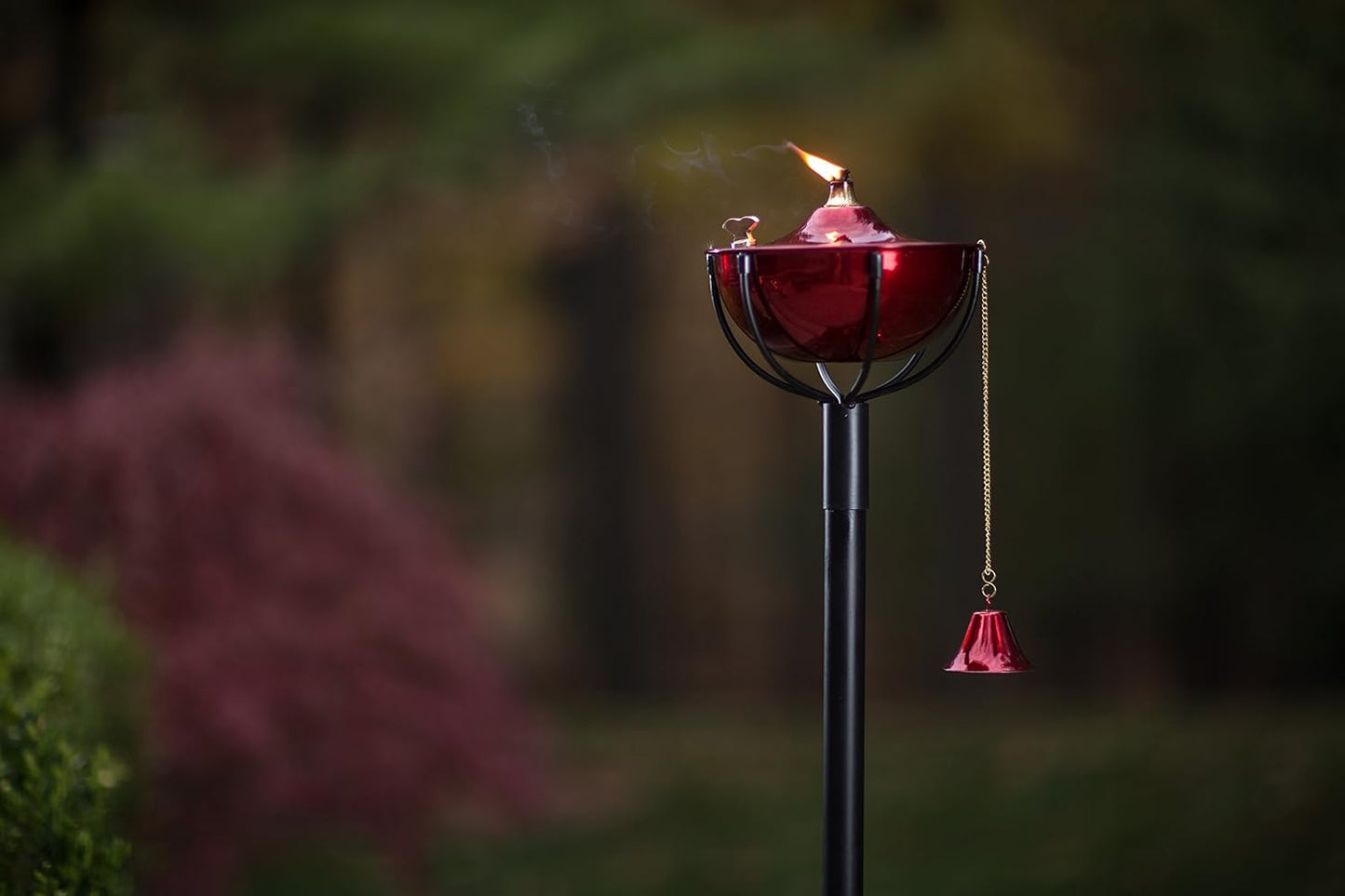 Maui Torch Set of 2, Landscape Torch, Oil Lamp, Tabletop Torch, Outdoor Lighting (Cranberry )