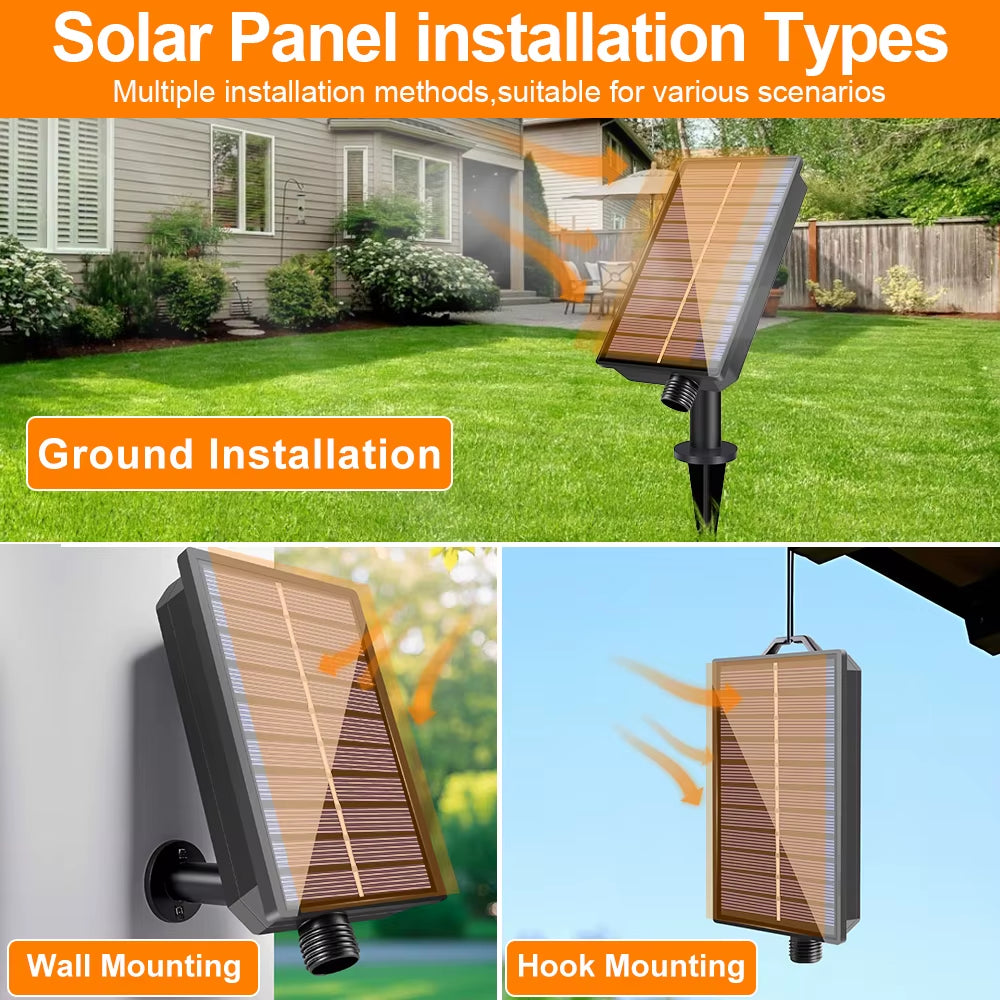 Led ST38 Solar String Light Dimmable Outdoor Shatterproof Garden Solar Powered String Lights with Remote Backyard Camping Decor
