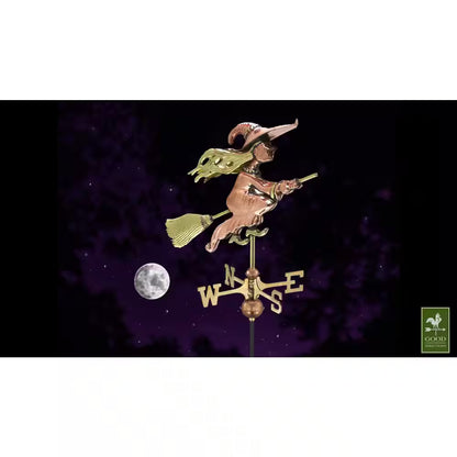 Witch Garden Weathervane - Pure Copper with Garden Pole