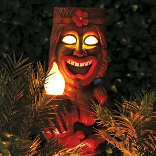Figurine Lamps Tiki Figurines for Bar Patio Lawn Yard Decorations Outdoor Decor