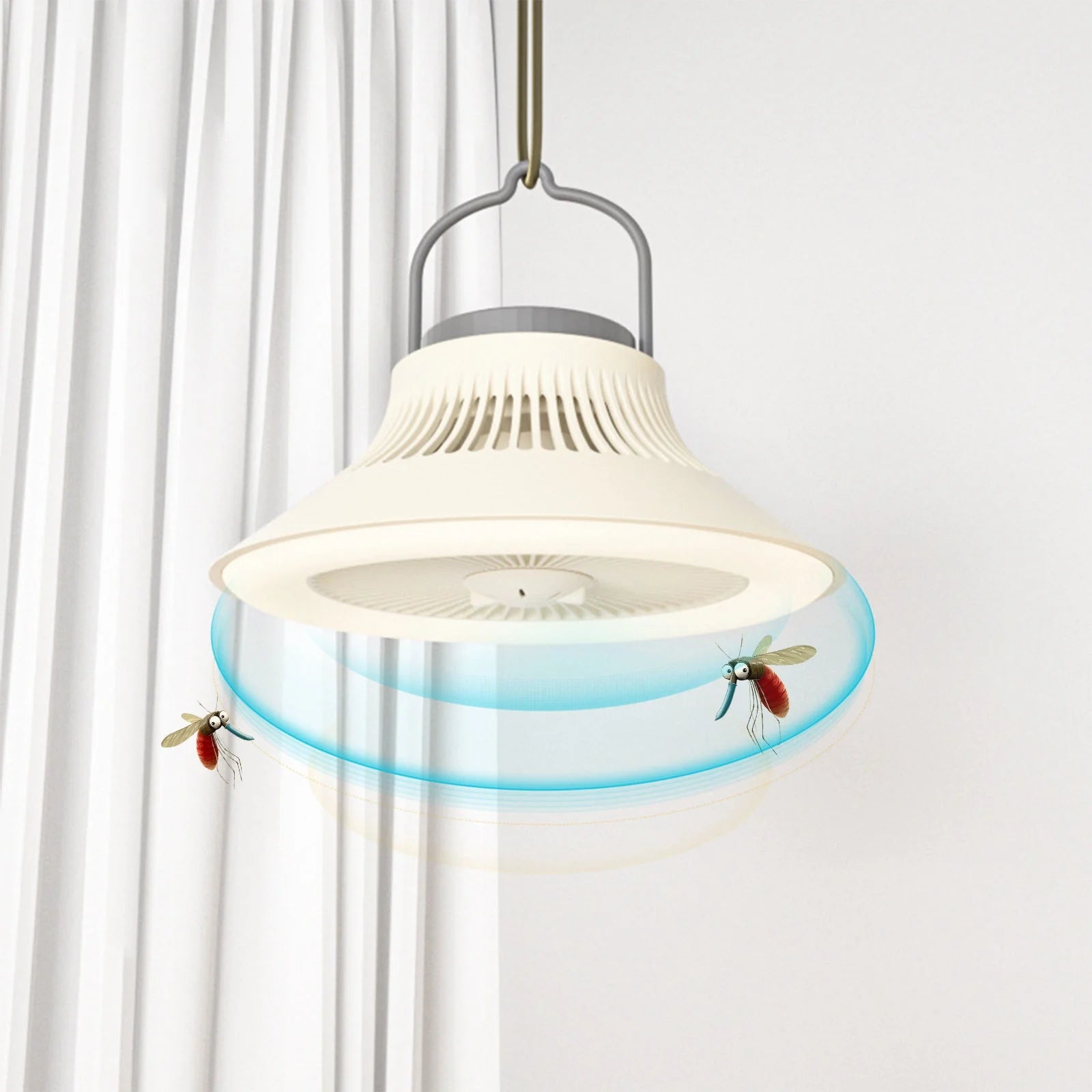 Outdoor Fan Light, Portable Camping Tent Small Ceiling Fan, Chandelier, Usb Multifunctional Fan Light, Aromatherapy Light Fan, White
