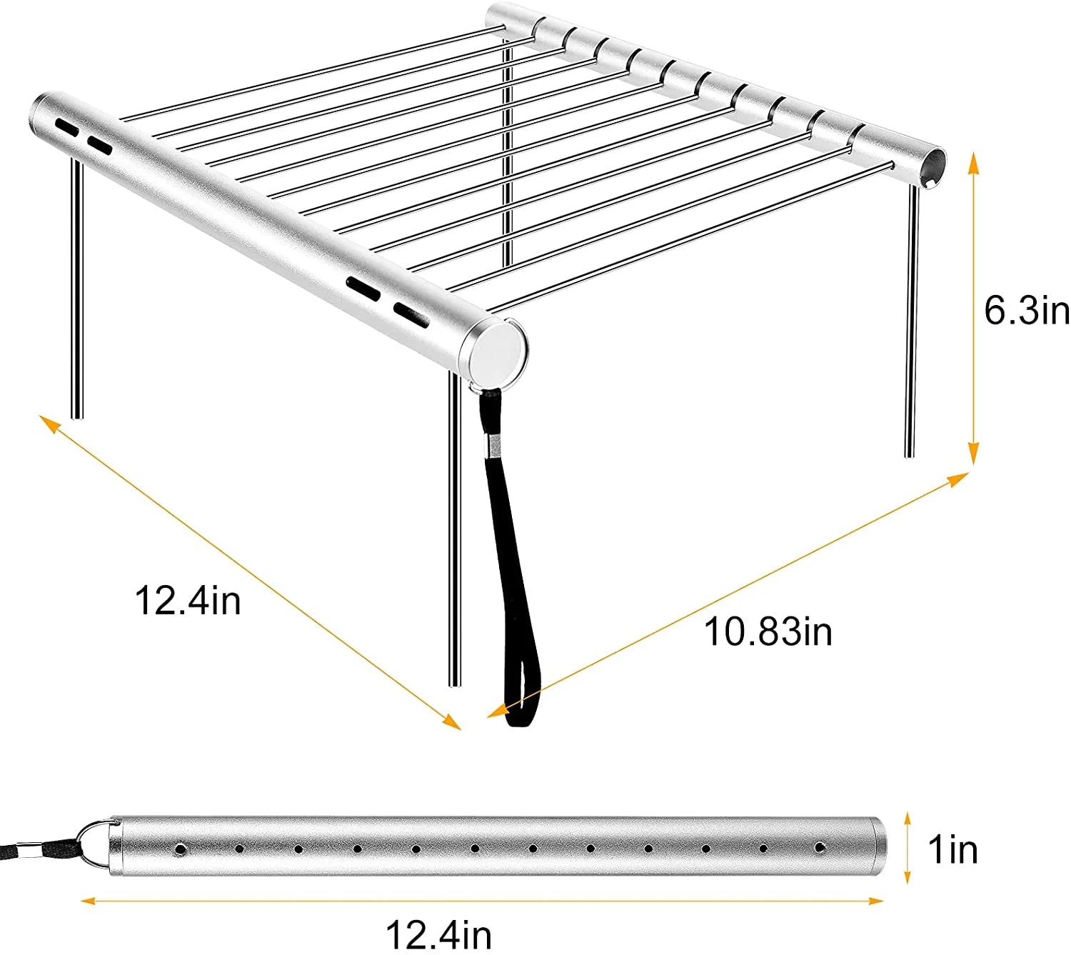 Bbq Grills, Stainless Steel Bbq Grill Portable Camping Barbecue Grill Foldable Compact Camping Grill for Camping, Hiking, Picnic