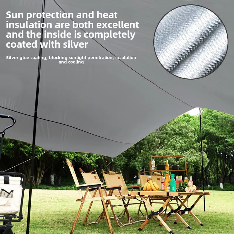 Thickened Canopy, Quicksand Gold Waterproof and Rainproof Outdoor Camping, Camping Awning, Pergola Tent
