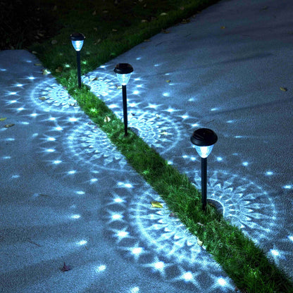 10 Pack Solar Lights for outside Pathway Walkway Driveway Garden Yard Solar Powered Lights Outdoor Waterproof. (Black, Cool White)
