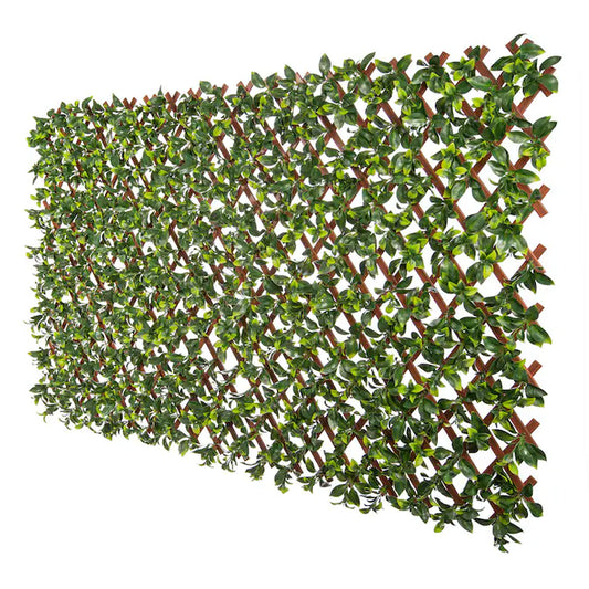Expandable Privacy 72-In W X 36-In H Artificial Gardenia Leaf Garden Trellis