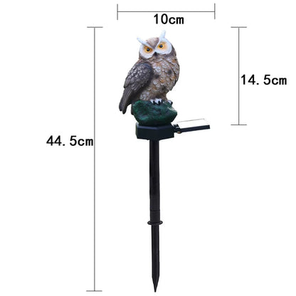 Solar LED Lawn Light Owl Shape Outdoor Landscape Yard Garden Stake Statue Exterior Night Lamp Waterproof Animal Bird Ornament