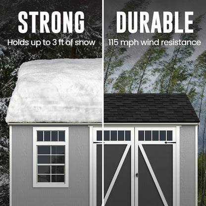 Coronado 12-Ft X 8-Ft Gable Style Wood Outdoor Storage Shed with 1 Windows 1 Doors