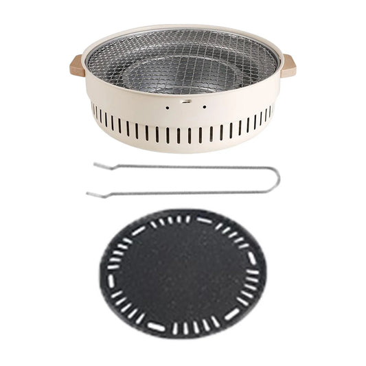 Grill Camping Cooker Furnace Outdoor Grill for Beach Outdoor Indoor with Grill Pan