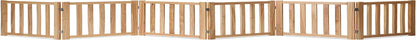 6-Panel Extra-Wide Freestanding Wooden Dog Gate – 24”High Foldable Safety Pet Barrier for Doorways, Hallways, Kitchens, and Long Staircases, Durable Design Fit Small to Medium Dogs, Natural