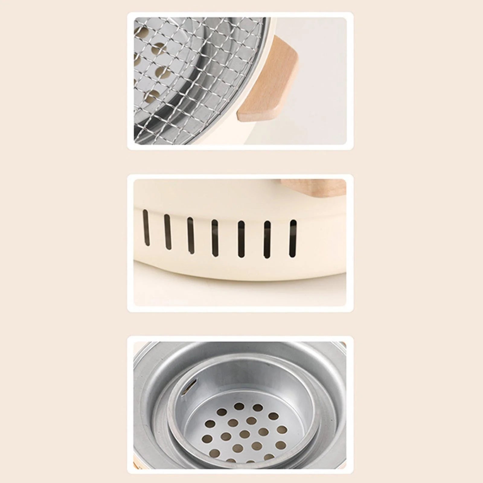 Grill Camping Cooker Furnace Outdoor Grill for Beach Outdoor Indoor with Grill Pan