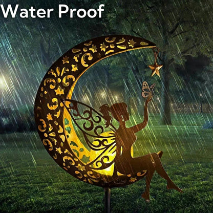 Solar Garden Lights Outdoor - Solar Powered Fairy, Angel & Moon Decor, Yard & Path Lighting
