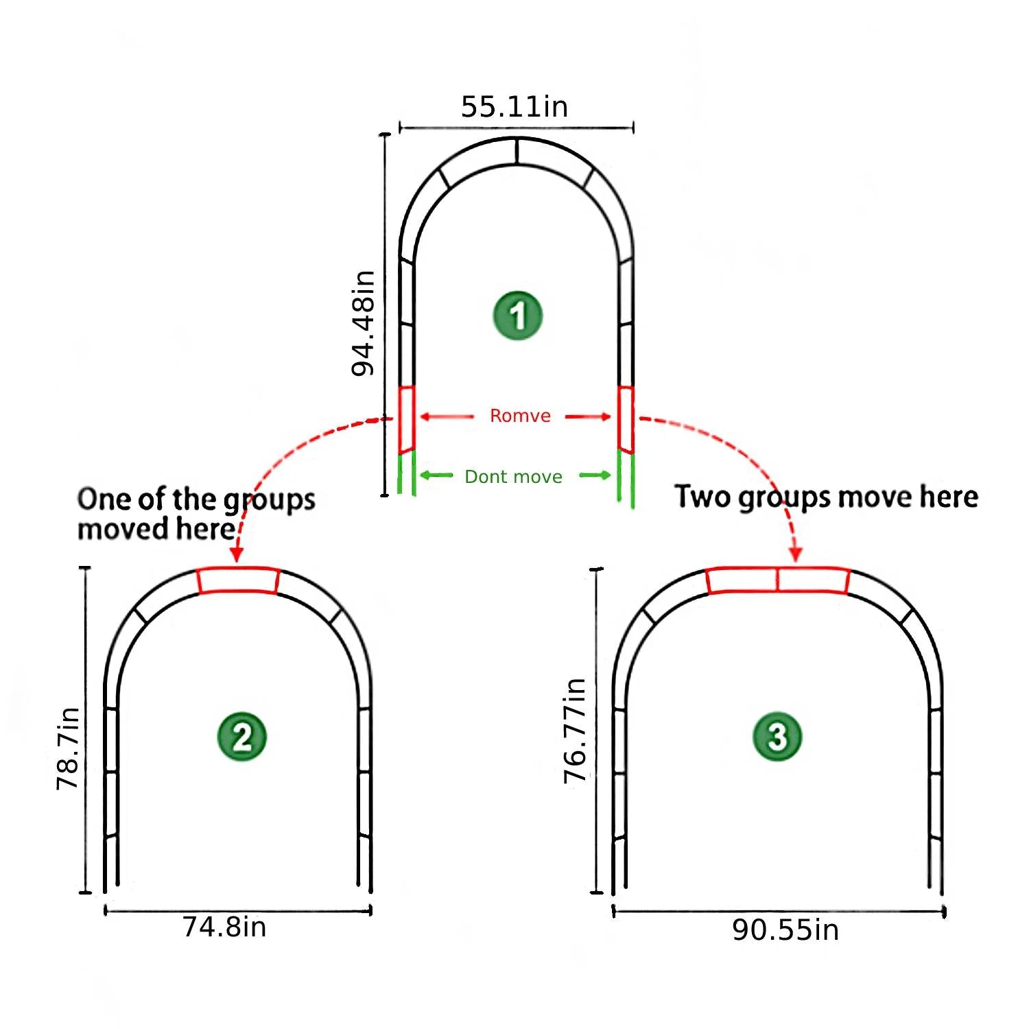 Garden Arch Metal Garden Arbor Arch Trellis for Various Climbing Plant 7.87×4.59×1.25FT Indoor Archway Wedding Party Brithday Outdoor Walkway Garden Lawn Black