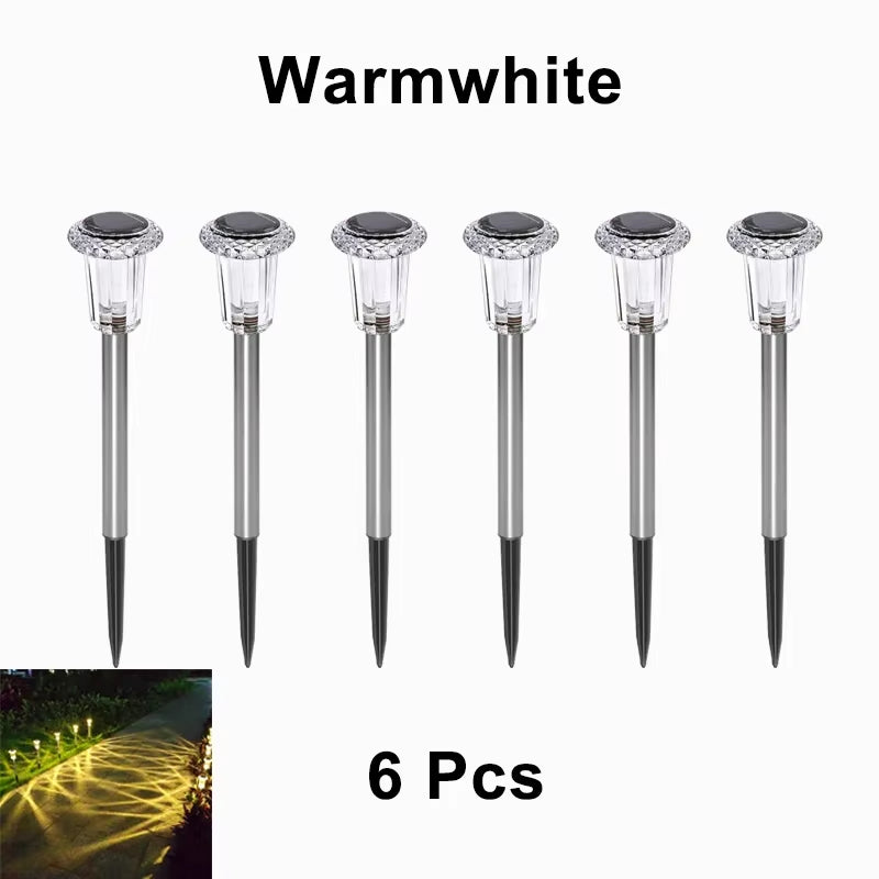 Solar Light Bright Solar Garden Lights Outdoor 6/12 Pcs RGB Color Changing Warm White Waterproof for Garden Yard Walkway