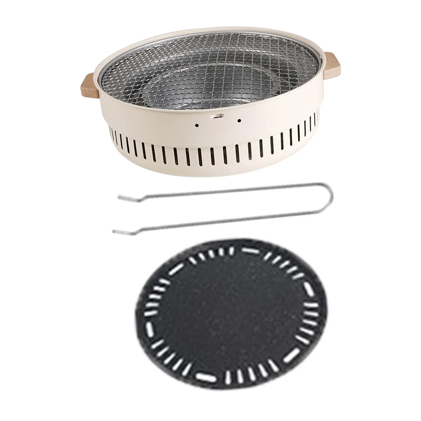 Grill Camping Cooker Furnace Outdoor Grill for Beach Outdoor Indoor with Grill Pan