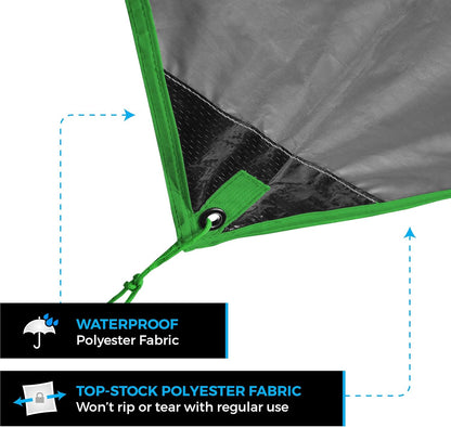 Hammock Rain Fly & Camping Tarp - 11 X 9 Ft Ultralight Waterproof Tarp for Hammock & Tent Camping - Easy to Set Up