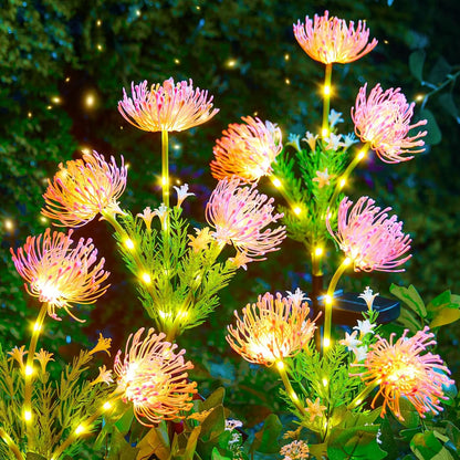Outdoor Solar Garden Lights - 4 Pack LED Solar Flower Lights with Larger & More Realistic Rose, Bigger Solar Panel, Waterproof