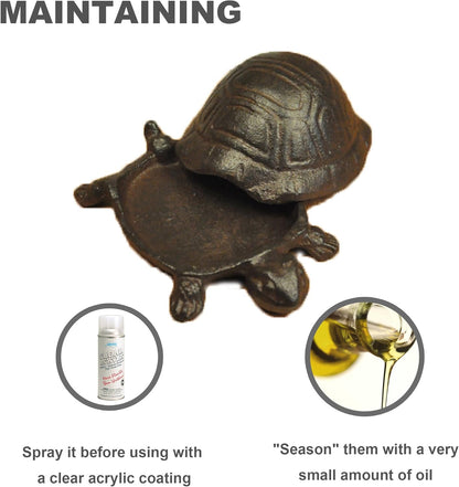 Cast Iron Key Hider- Outdoor | Indoor Decoration- Garden Accessory- for Key | Ear Studs | Ring | Paper Clip- 1 Pcs (Turtle)