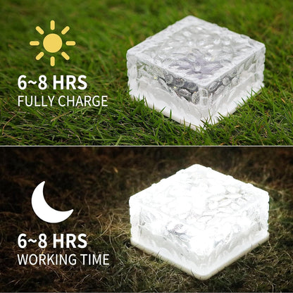 4-Pack Solar Brick Lights - Outdoor, Waterproof, for Garden, Courtyard, Pathway