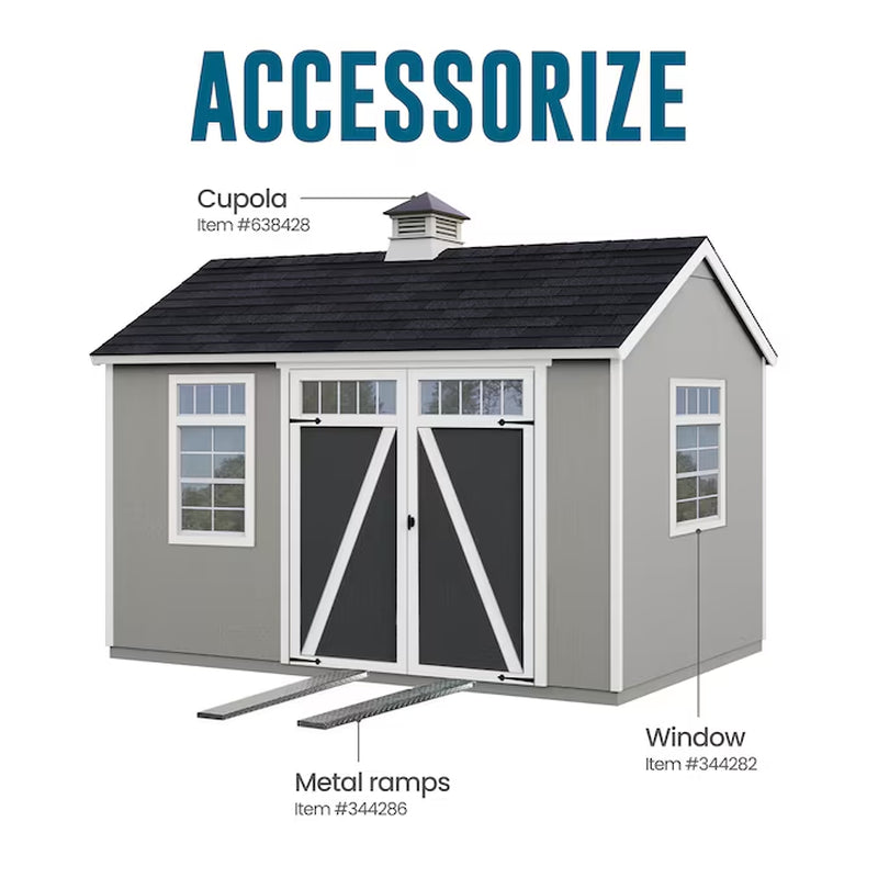 Coronado 12-Ft X 8-Ft Gable Style Wood Outdoor Storage Shed with 1 Windows 1 Doors