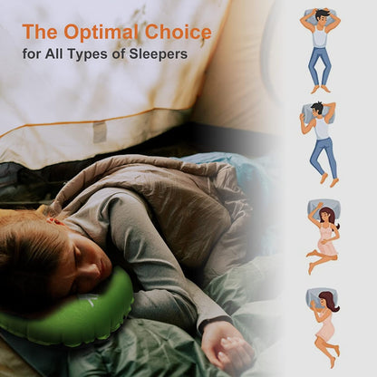 Camping Pillows for Backpacking, Compact, Comfortable Pillow for Neck & Lumbar Support for Camp, Hiking, Backpacking, Boy Scout, Avocado Green
