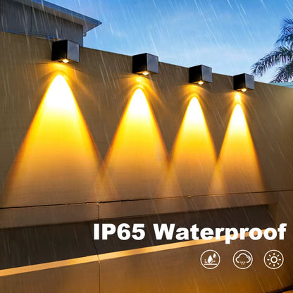 LED Solar Light Outdoor Garden Square Wall Lamp Sunlight Sensor IP65 Waterproof Courtyard Yard Balcony Fence Decoration Lamps