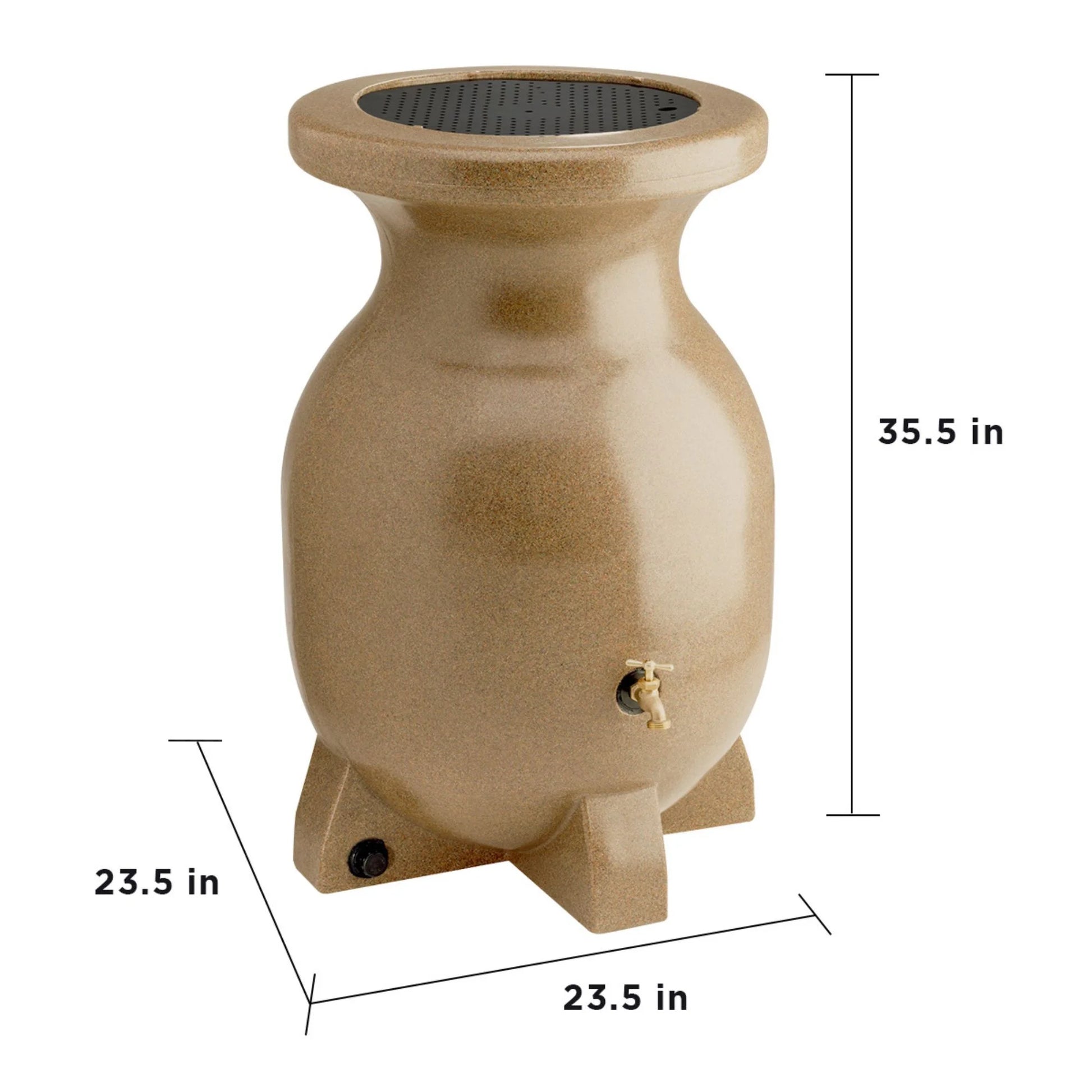 55 Gallons Rain Barrel Beige Eco-Friendly 210L Rain Water Collection Barrel Durable Corrosion-Resistant