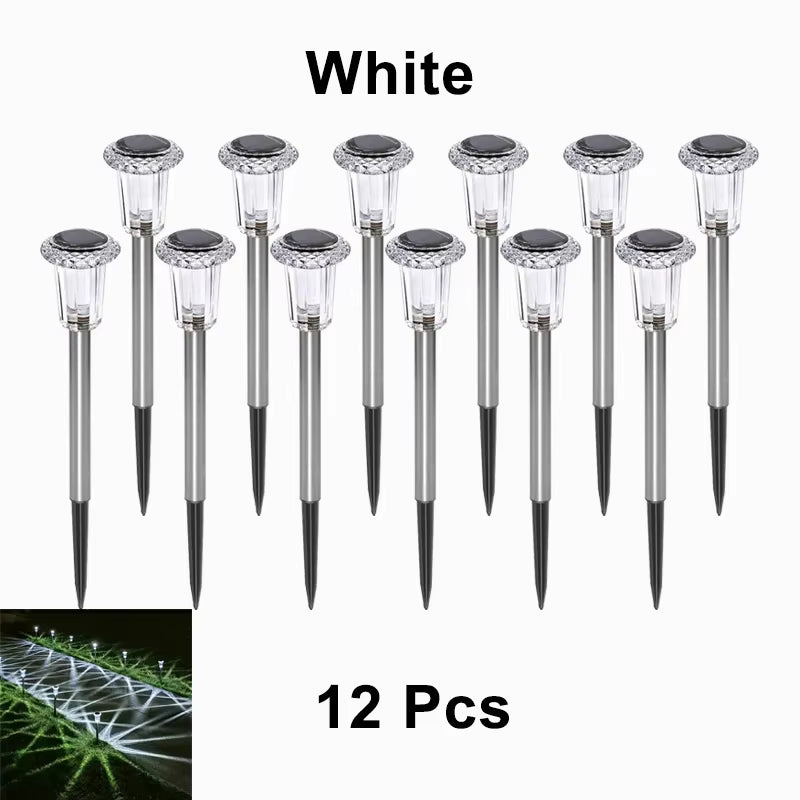 Solar Light Bright Solar Garden Lights Outdoor 6/12 Pcs RGB Color Changing Warm White Waterproof for Garden Yard Walkway