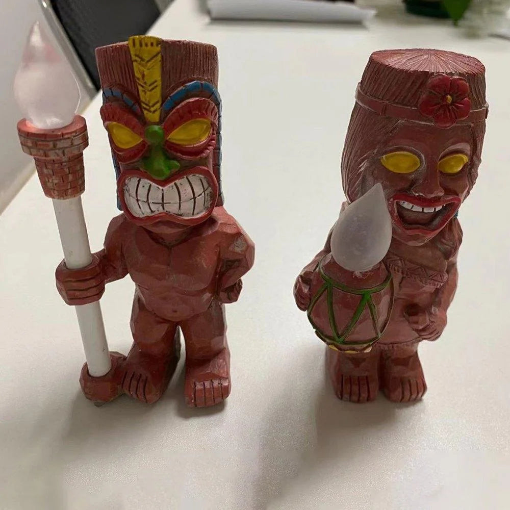Figurine Lamps Tiki Figurines for Bar Patio Lawn Yard Decorations Outdoor Decor