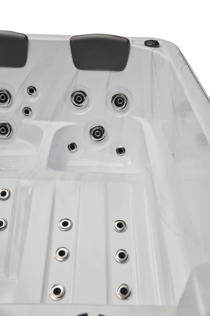 4 - Person 39 - Jet Acrylic Rectangular Standard Hot Tub with Ozonator in Gray