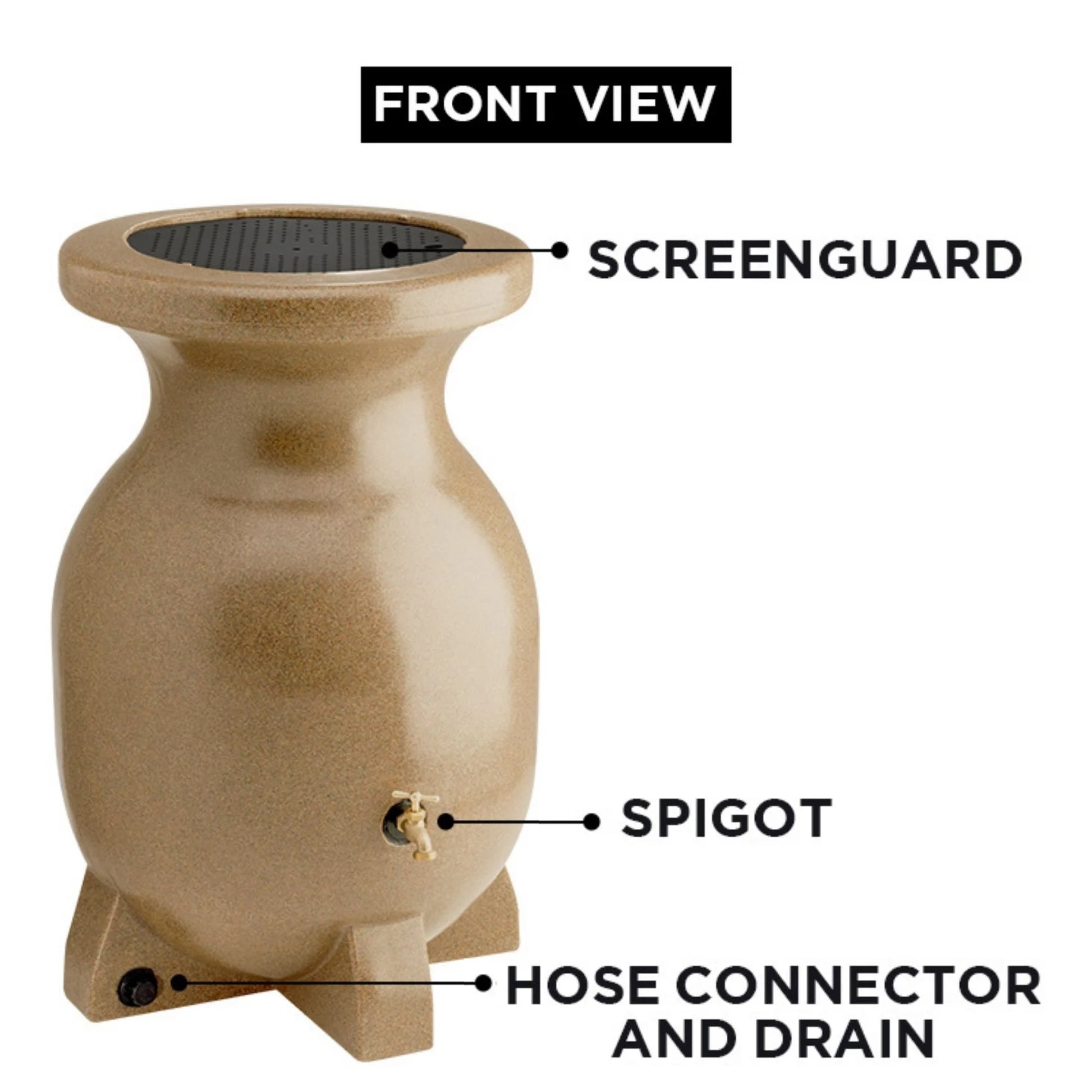 55 Gallons Rain Barrel Beige Eco-Friendly 210L Rain Water Collection Barrel Durable Corrosion-Resistant