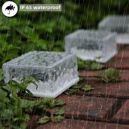 4-Pack Solar Brick Lights - Outdoor, Waterproof, for Garden, Courtyard, Pathway