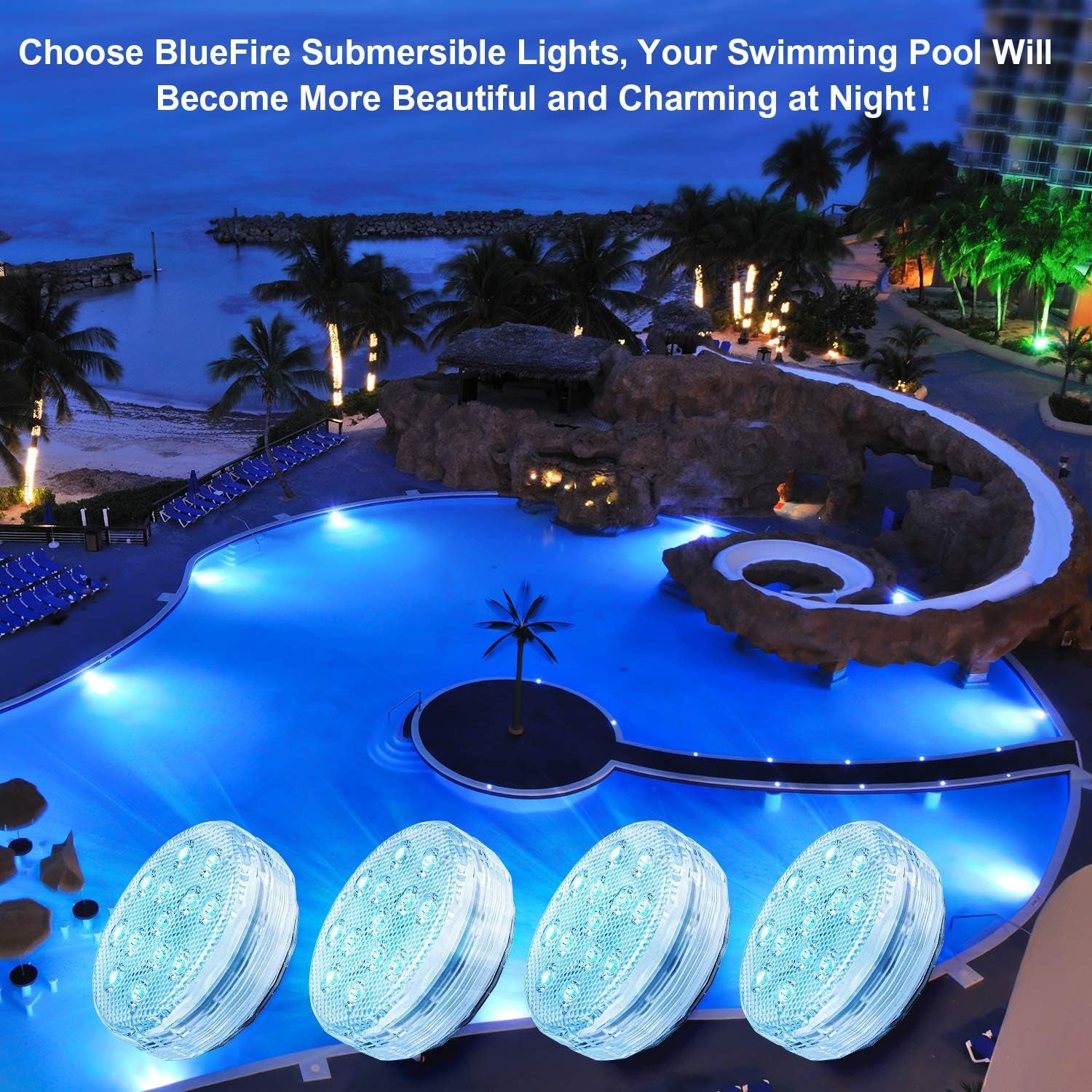 Submersible LED Pool Lights, 16 Colors Underwater Pond Lights with RF Remote