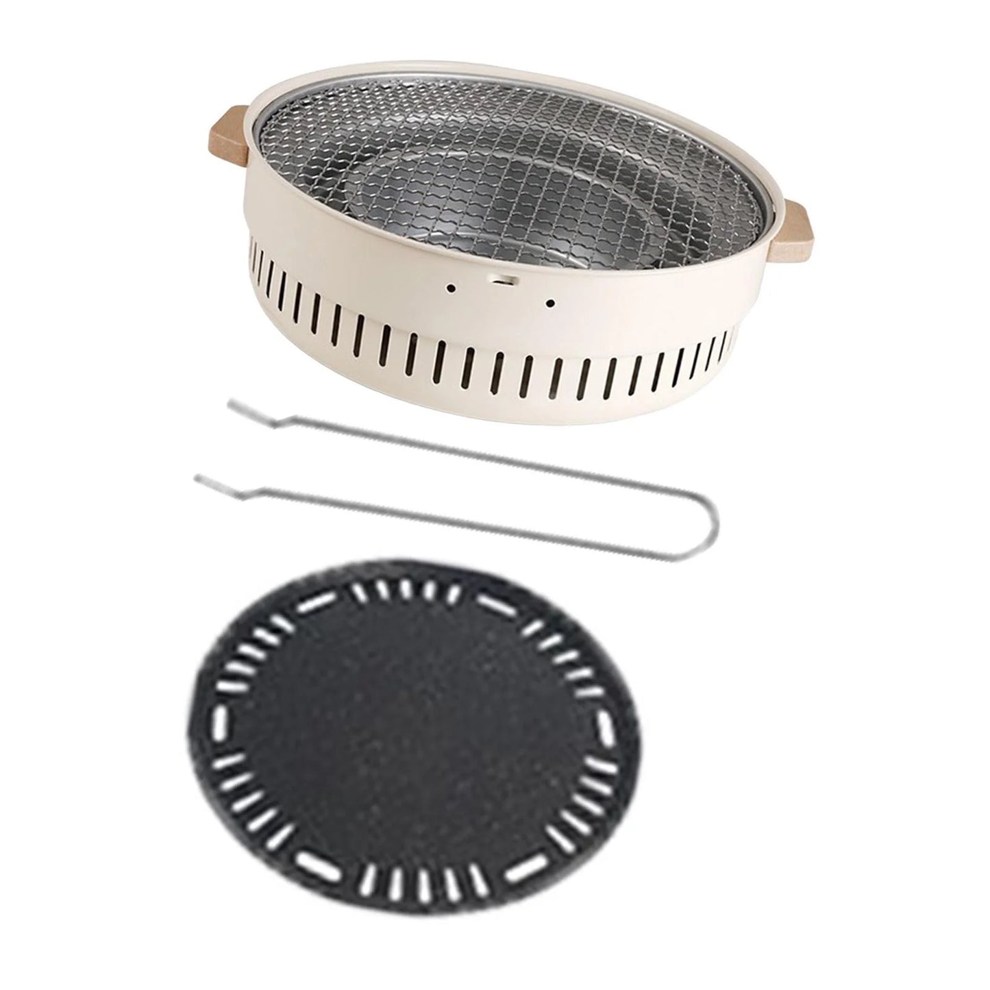 Grill Camping Cooker Furnace Outdoor Grill for Beach Outdoor Indoor with Grill Pan