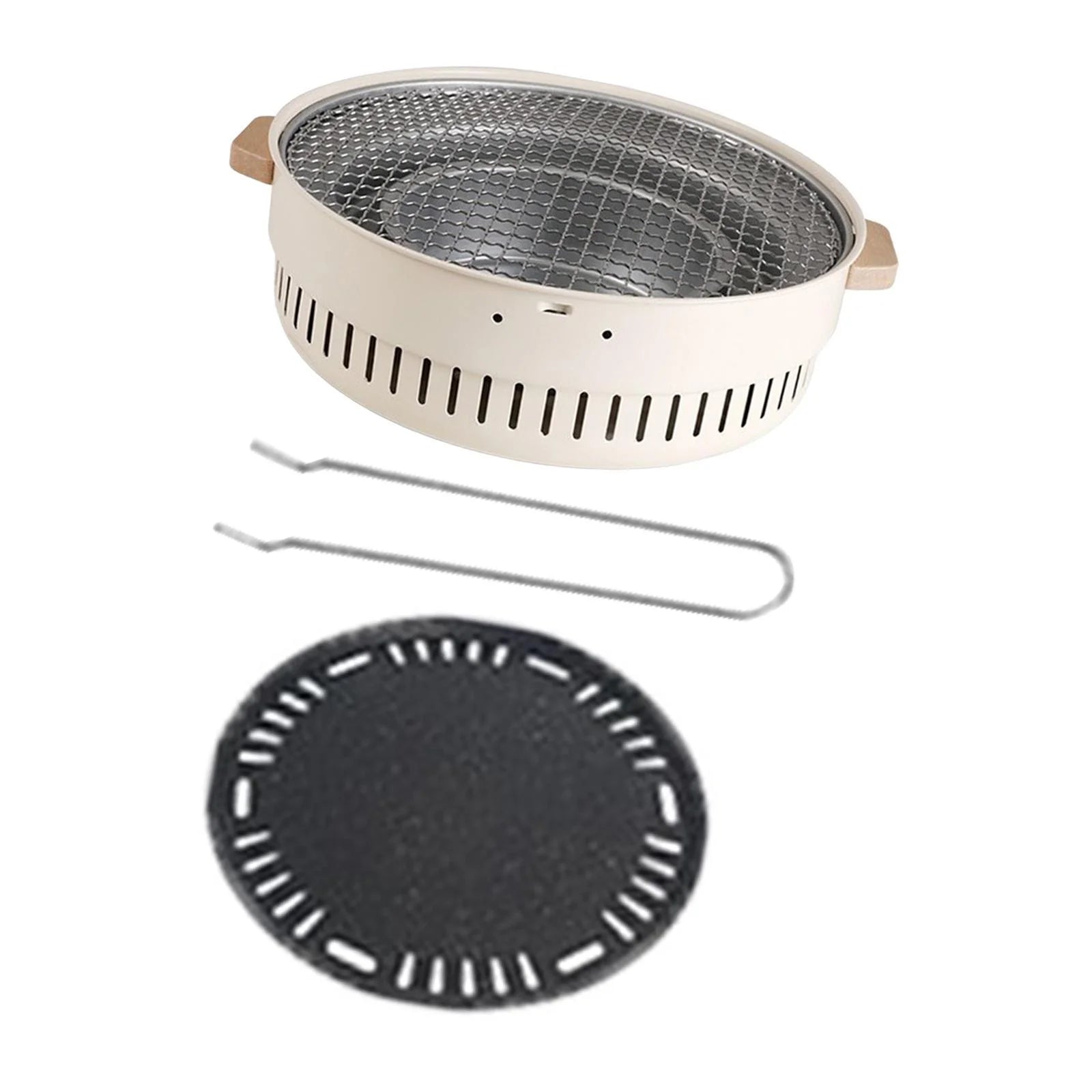 Grill Camping Cooker Furnace Outdoor Grill for Beach Outdoor Indoor with Grill Pan