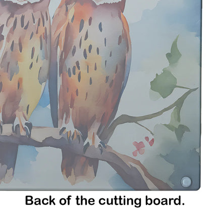 Owl-Themed Glass Cutting Board