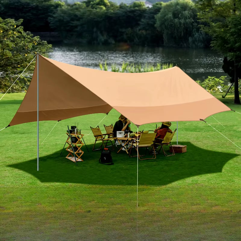 Thickened Canopy, Quicksand Gold Waterproof and Rainproof Outdoor Camping, Camping Awning, Pergola Tent