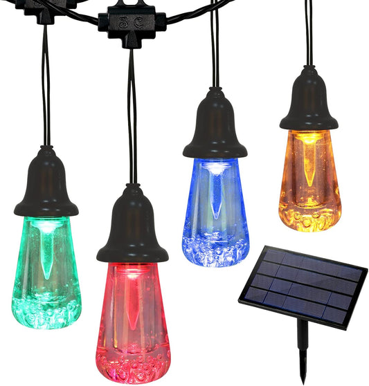 Solar String Lights Outdoor, 25FT 16 Bubble Archaic Bulbs, Solar Powered Patio Lights Waterproof Timer Function Solar Lights Decorative for Garden Gazebo Balcony Tree(Multicolored)